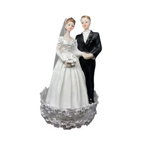 Vintage Wedding Cake Topper Bride Groom